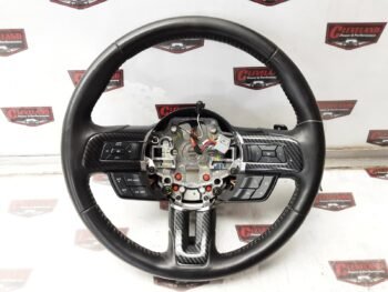 2015-2019 Ford Mustang GT OEM Steering Wheel Assembly Auto Black Leather w/ Controls JR33-C699D90-BB (Missing Paddle)